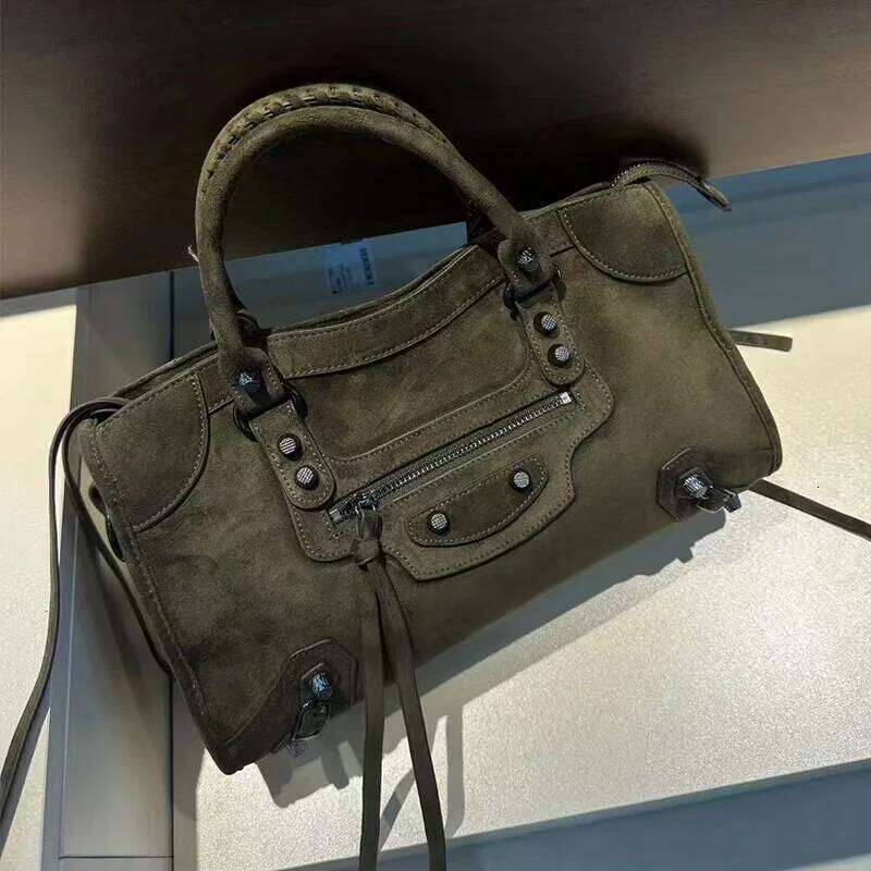 Retro Suede Motorcycle Women's City Handbag, Leather Crossbody Bag, Single-Shoulder Armpit Bag