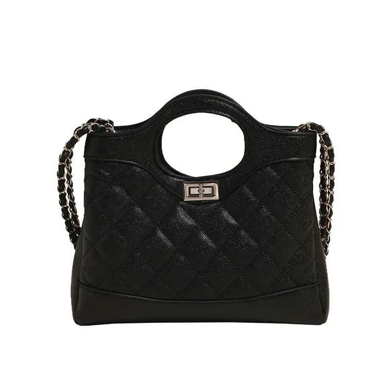 2025 Spring New Style Womens Stylish Large-Capacity Chain Underarm Bag Quilted Tote Bag Trendy Handheld BriefcaseW251118