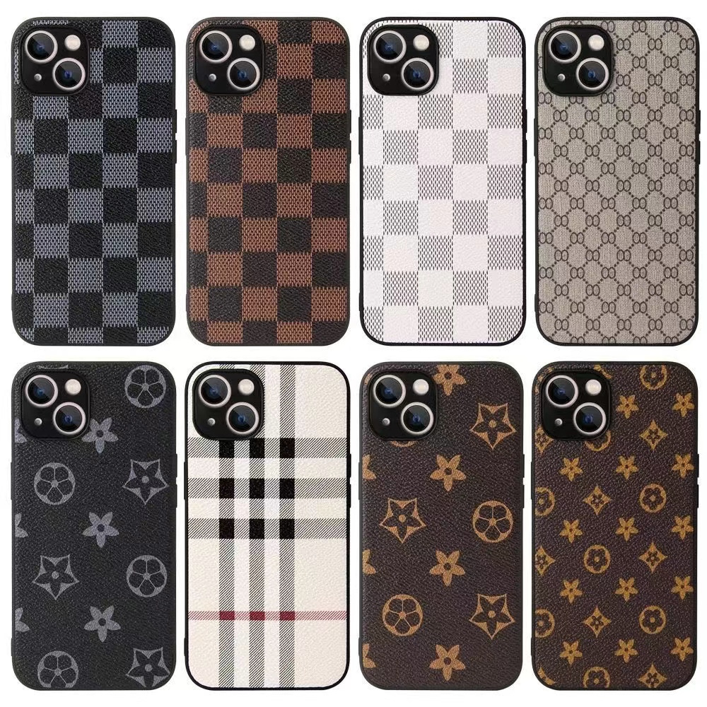 Designer Fashion Leather Phone Cases For iPhone 16 15 Pro Max 14 Plus 13 12 11 Letter Brown Black Floral Back Cover Luxury Mobile Shell Full coverage Protection Case
