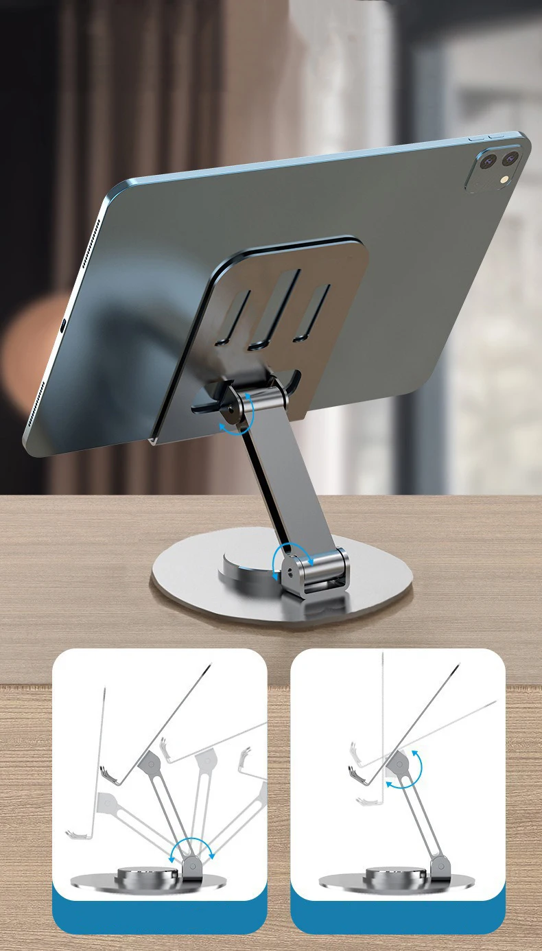 Mobile Phone Bracket Metal Aluminum 360 Rotating Tablet Rack Suitable Pad Tablet Rack Holder Adjustable Bracket Flexible Ph01