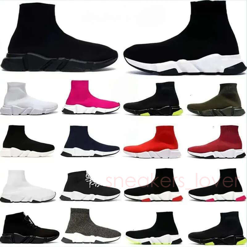 Designer sock shoes men women 1.0 2.0 3.0 4.0 Graffiti White Black Red Beige Pink Clear Sole Lace-up Neon Yellow socks speed runner trainers flat sneakers