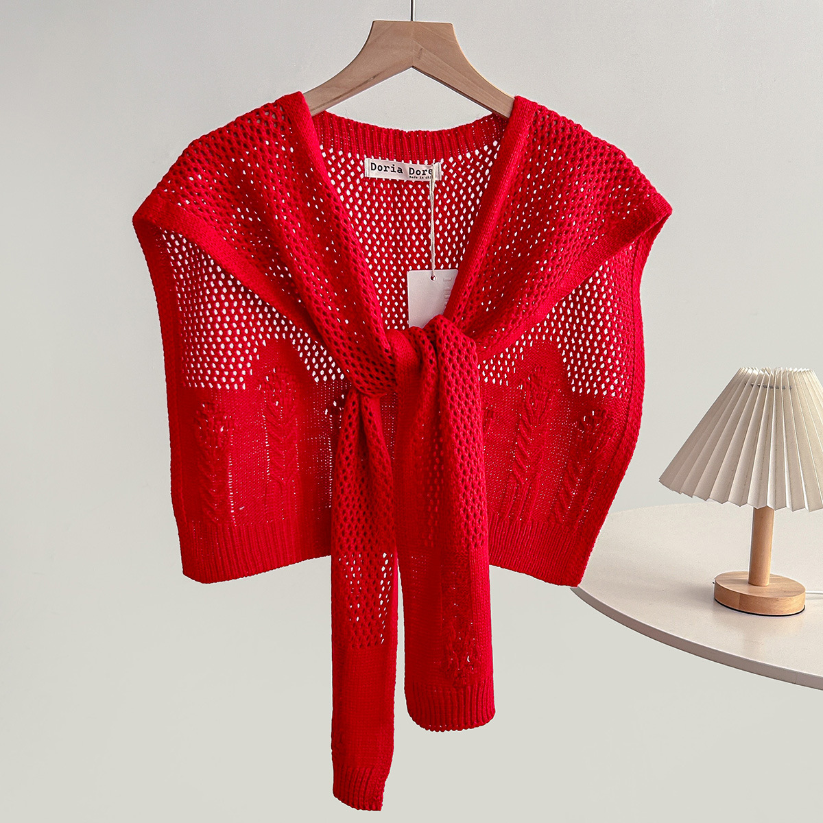 K415 New style solid color knitted small shawl for women with skirt, high-end spring and autumn thin neck protection shoulder fashionable