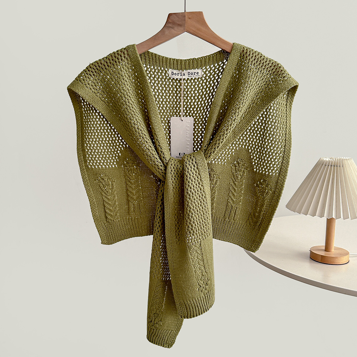 K415 New style solid color knitted small shawl for women with skirt, high-end spring and autumn thin neck protection shoulder fashionable