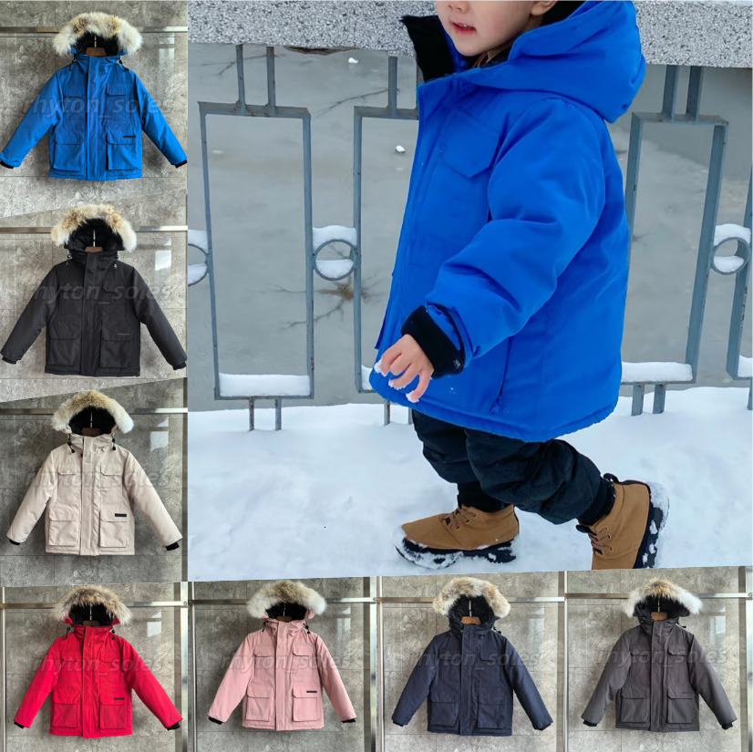 Kids Canada Designer Down Coat Winter Jacket Boy Girl Baby Outerwear Jackets with Badge Thick Warm Outwear Coats Children Parkas Fashion Classic Parkas Canadan