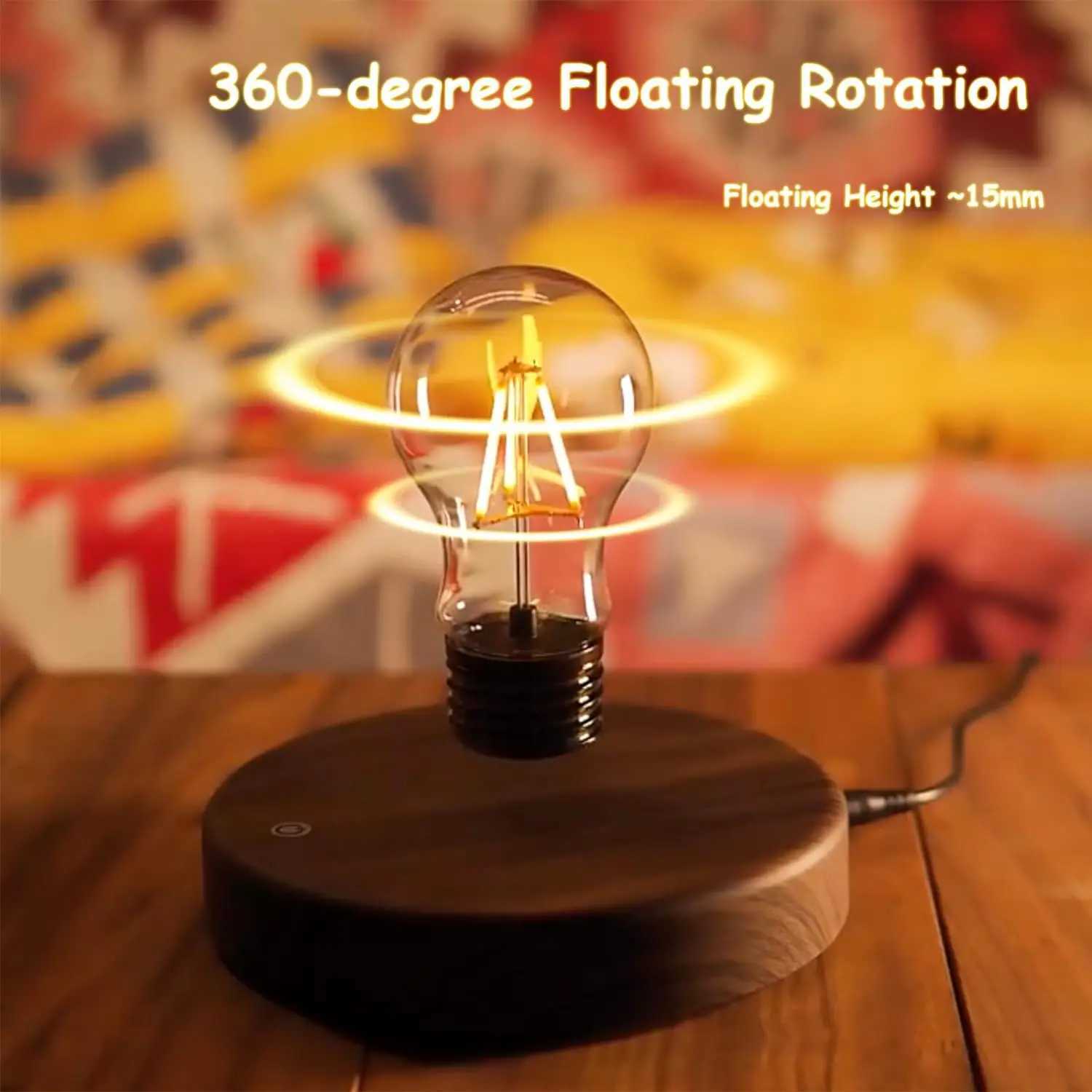 Wireless Levitating Magnetic Floating LED Desk Table Night Light 360 Degree Automatic Rotate Bulb Lamp for Gifts Room Office M251118