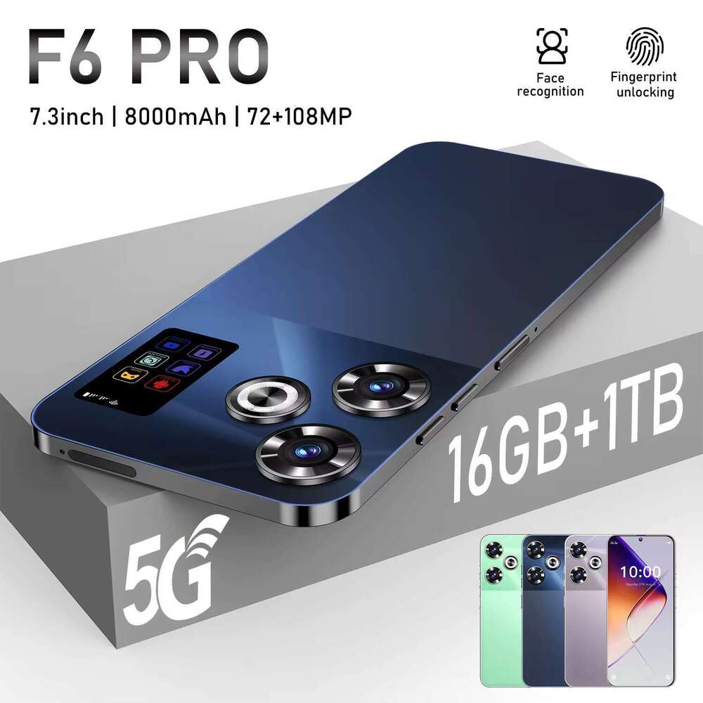 Nice Fn Factory Price 5G F6 Pro Android Mobile Phone 7.3-Inch 10-Core Processor 16GB + 1TB Display Dual SIM Gaming Smartphone