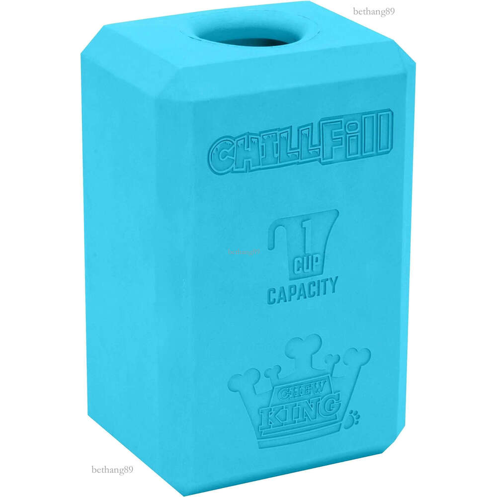 Chew King Premium Treat Dog Toy,, Extremely Durable Natural Rubber Fillable Toy Collection, Frozen Feeding,All Breed Sizes, Blue