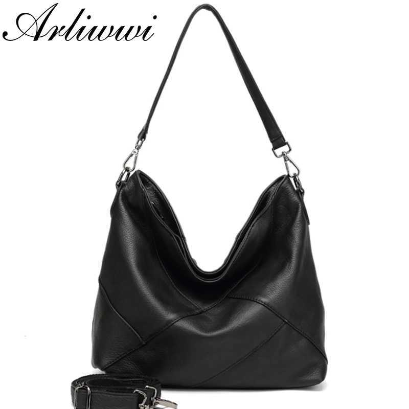 Arliwwi 100 Real Cow Leather Designer Women Shoulder Handbag Extra Soft Cowhide Genuine Leather Bags GS01W251118