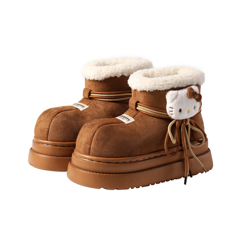 Free shipping, fashionable and versatile winter daily wear, thick-soled, height-increasing, anti-slip, suitable for outerwear, warm fleece snow boots 