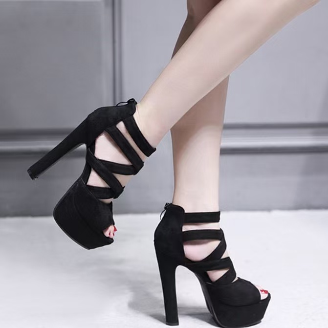 New Women's Sexy Sandals Platform Summer 2024 Trend White Black High Heels Gladiator Sandal Fashion Party Dance Shoes Female cea5
