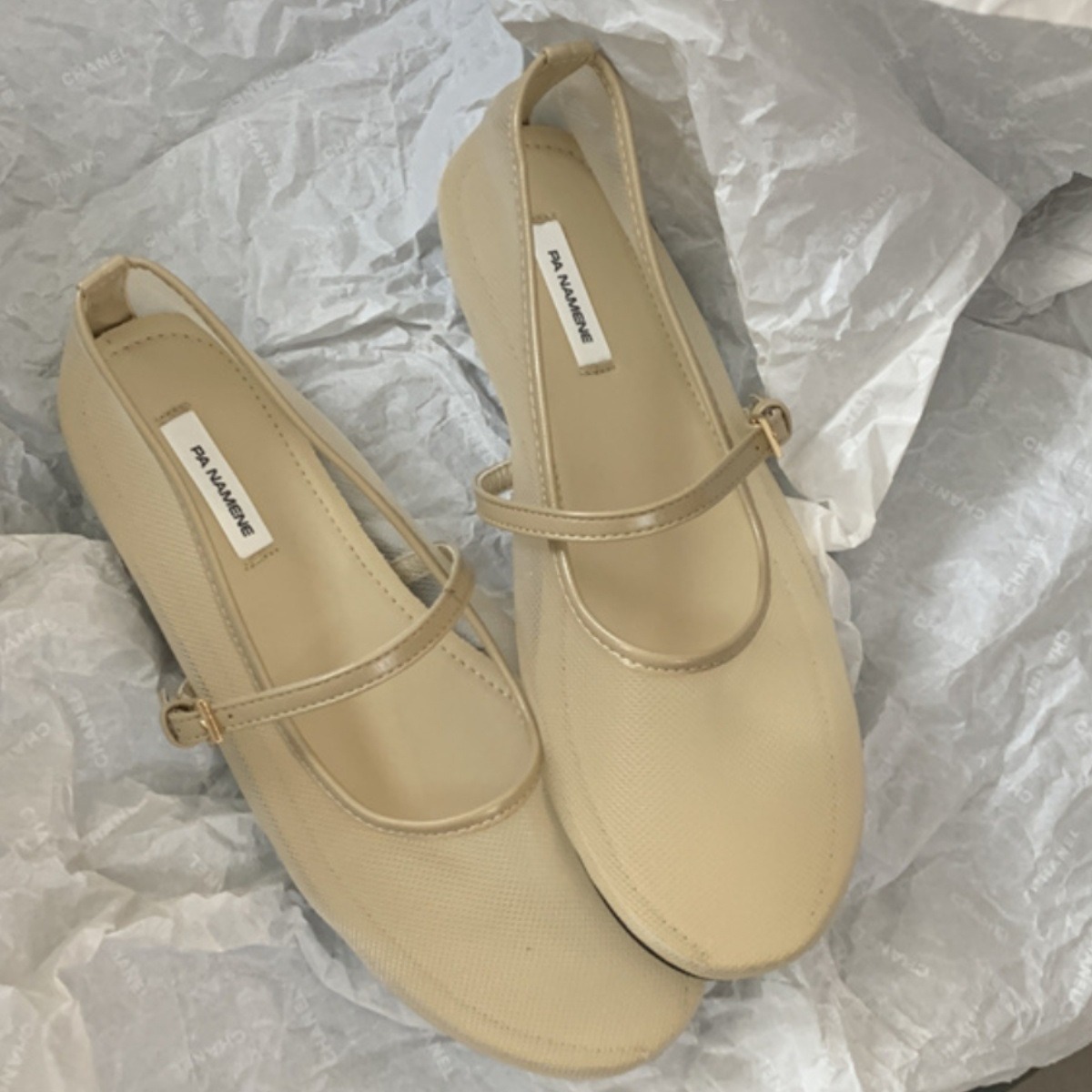 2025 new Autumn Women Mesh Fabric Ballet Flat Fashion hurenlakeshoes Shallow Elastic Band Ladies Comfort Soft Sole Mary Jane Shoes