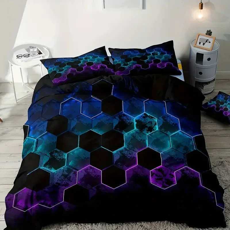 Colorful Geometry Bedding Set - Duvet Cover With case For Single Double Bed Kids Adults Queen King Size Options AvailableM251118