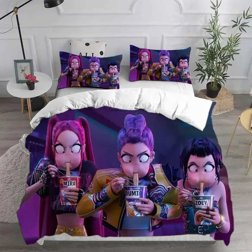 D-Demon Hunters K-pop Girls Boys Group Printed Coreless Duvet Cover Multi Size Bedroom Dormitory Holiday Bedding DecorationM251118