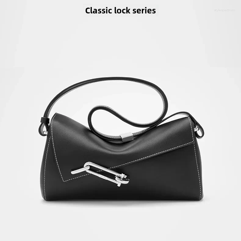 Totes Tadfab Vintage Fashion Interlock Series Bag Lock Box High End Commuting Single Shoulder Slant Cross Underarm