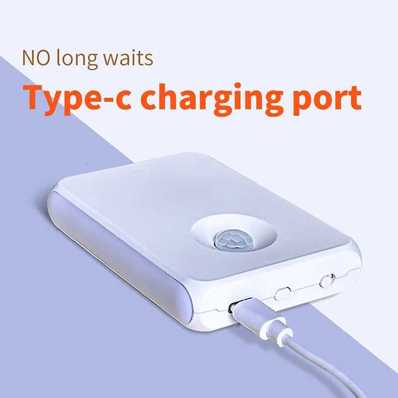Motion Sensor Wall Lamp Magnetic Night Light Type-C Charging Warm/RGB Light Wireless Cabinet Lights for Indoor Closet Stair M251118