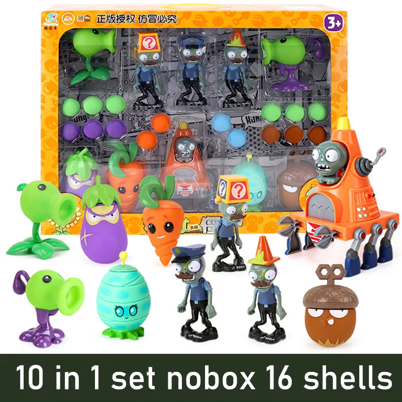 Plants Vs Zombies 2 Licensed Peashooter Mecha 10-Piece PVC Action Figure Set Non-Toxic Battle Role Play Bulk Stock Kids Birthday Party Favors