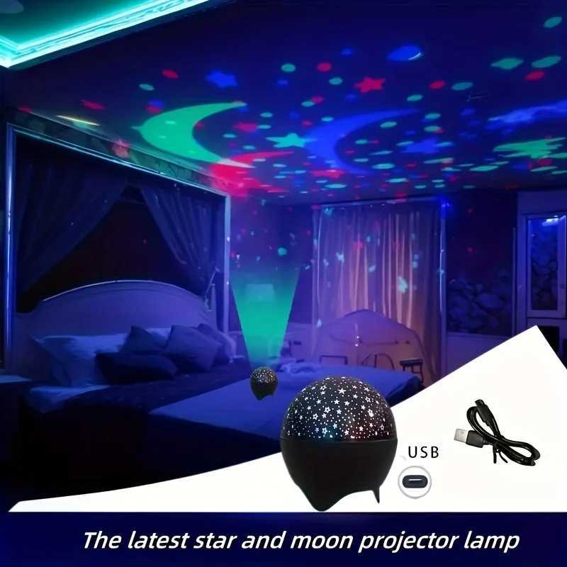 Starry Sky Projector Light 7Modes LED Night Light Galaxy Moon Ambient Light for Kids Room Decor Christmas Birthday Gift USB Plug M251118
