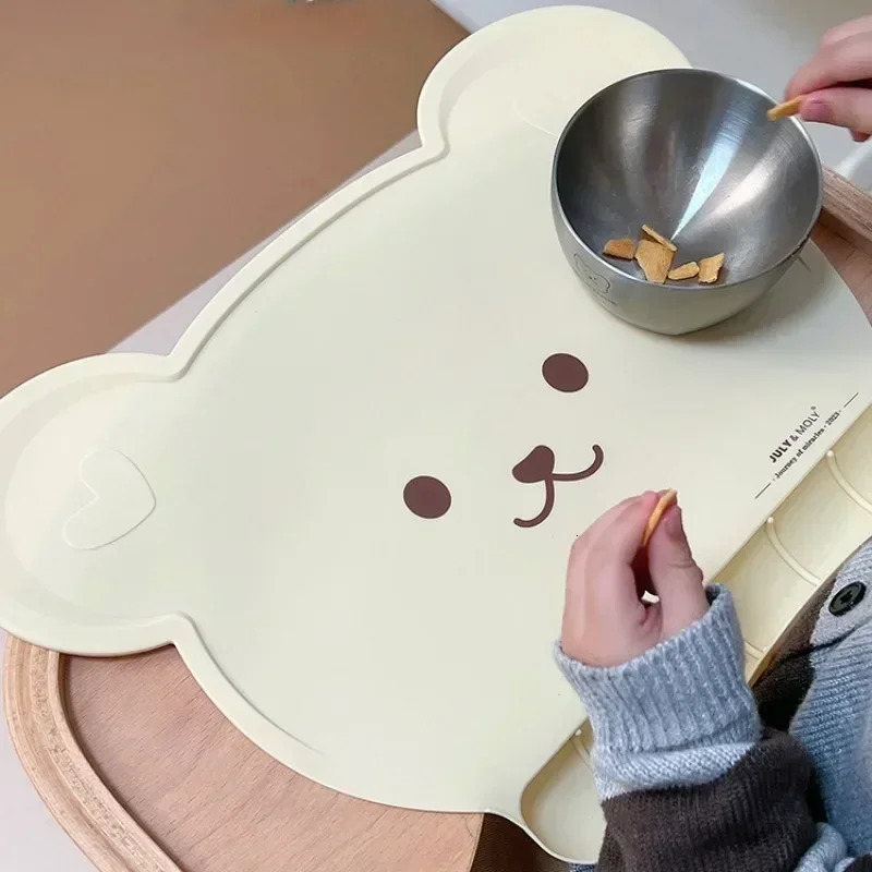 Food grade silicone baby bib table mat mini dinner portable suction cup feeding kitchen 250414z