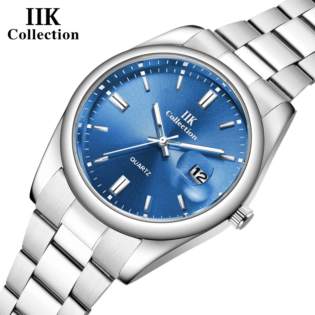 Iik brand watch quartz watch calendar waterproof steel band mens watch gb980 231109
