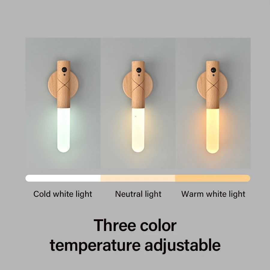 LED USB Night Light Magnetic Wall Lamp Intelligent Light Sensor Control Night Light Closet Light Home Bedroom Table Move Lamp M251118