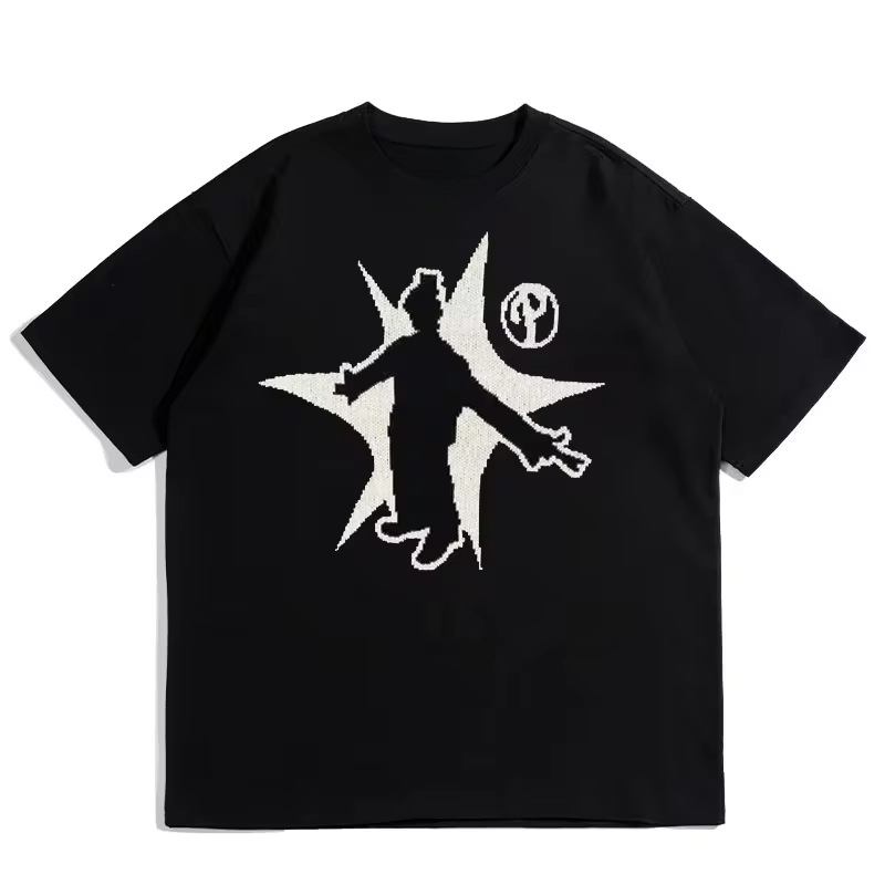 Harajuku Y2k Mens T-Shirt Y2K Anime Cat Graphic Gothic Print Aesthetic Short Sleeve Cotton Tops Summer Korean Clothing Oversized