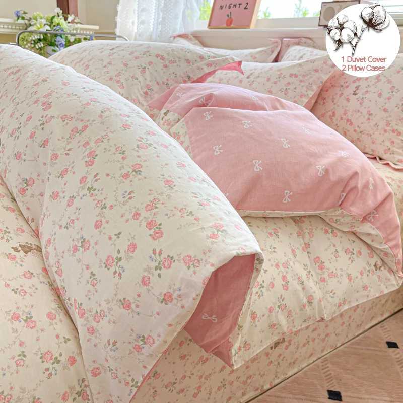 Hotel Quality Duvet Cover Set 100 Cotton- Bedding Set-1 Duvet Cover 2 cases Fade Resistant BreathableSingle DoubleM251118