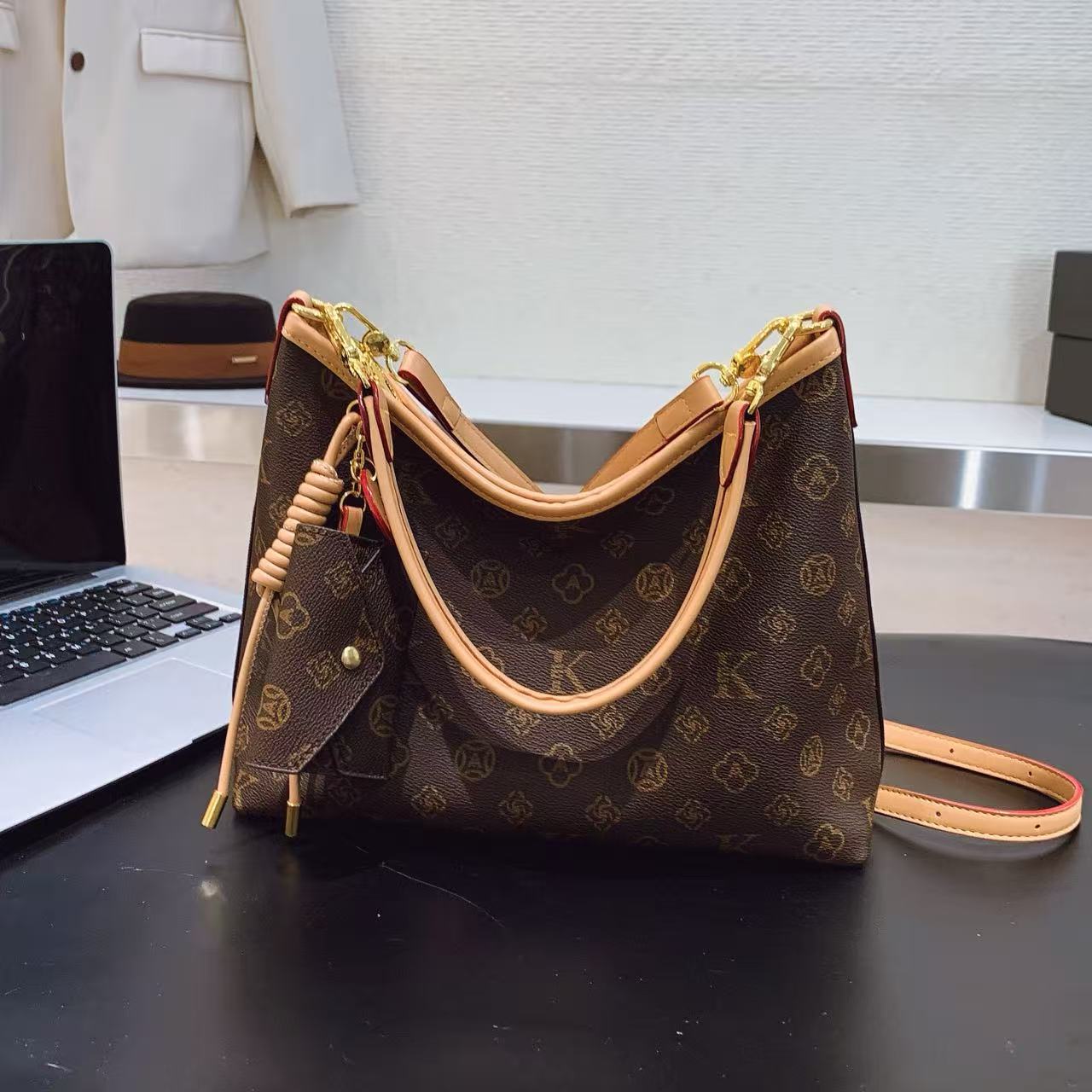 WK Luxurys Shopping Tote 2pcs Set Women Bags Handbag Shoulder Naverfull Louiseity Womens viutonity Composite Lvity Lady Clutch Tote Bag Female Coin Pu