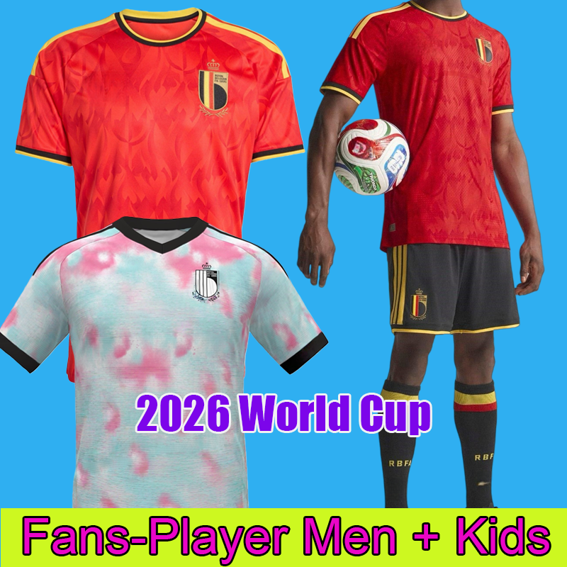 2026 Belgium World Cup Soccer Jerseys DE BRUYNE TIELEMANS DE CUYPER Football Shirts DOKU TROSSARD National Football Team OPENDA football kits FOFANA RASKIN Men Kits