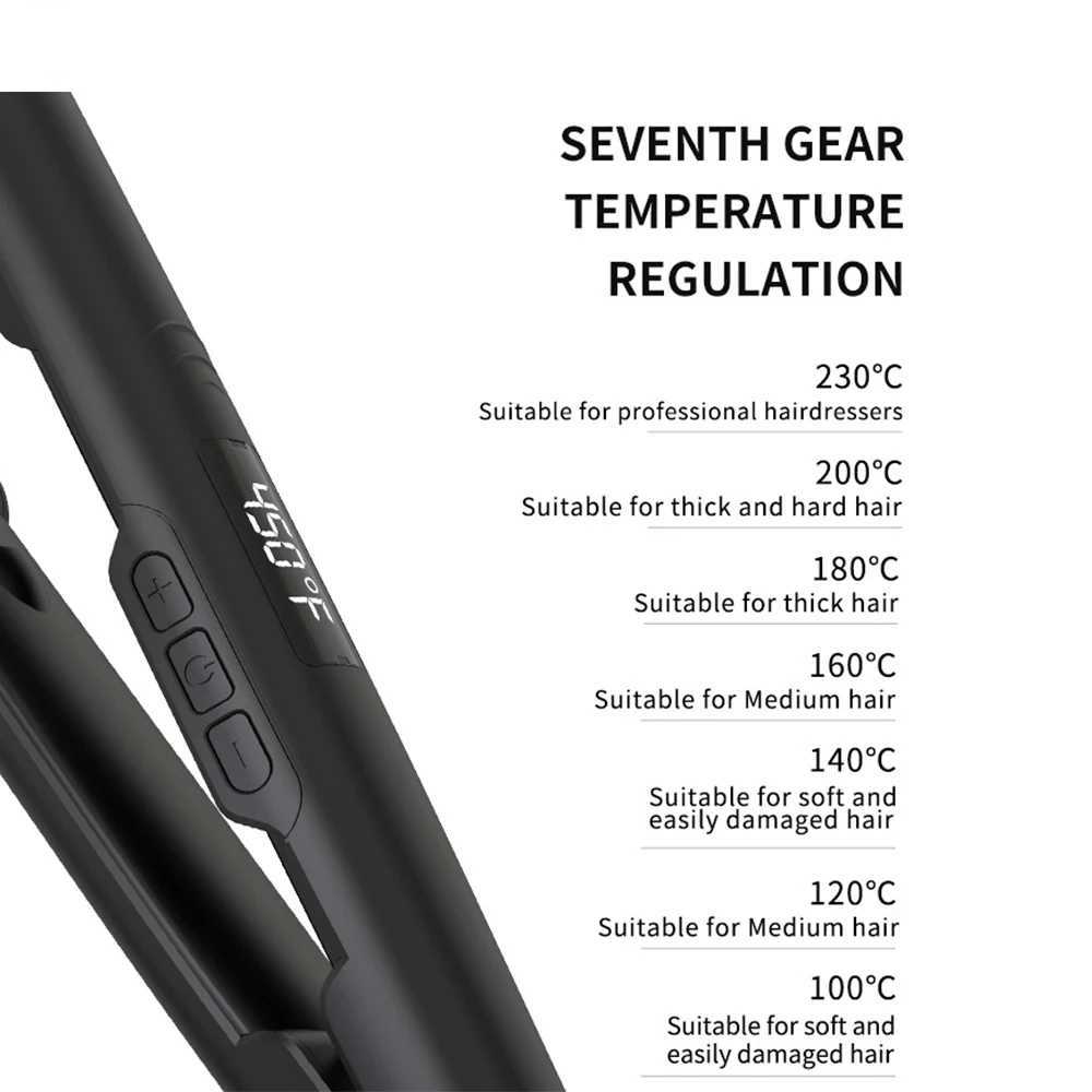 Original Ceramic Straight Flat Iron 1 Plate Black Professional Salon Model Straightener and Curler Planchas pelo W250418