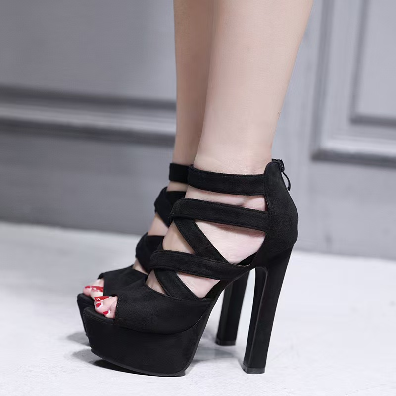 New Women's Sexy Sandals Platform Summer 2024 Trend White Black High Heels Gladiator Sandal Fashion Party Dance Shoes Female cea5