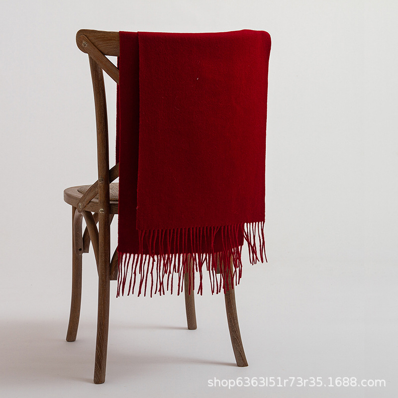 K433 2024 new style manufacturers 100% wool scarf autumn and winter women widened solid wool shawl