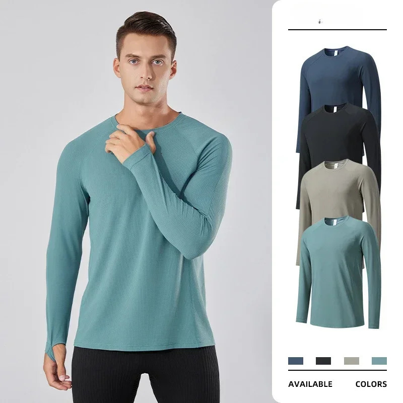Fitness sportswear mens long sleeved Tshirt and womens couple running training fitness clothing exercise 250418