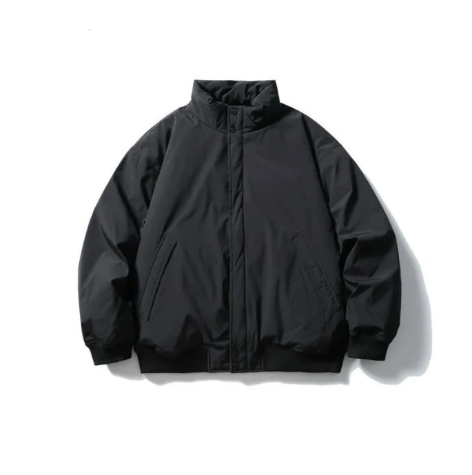 Y2K Autumn And Winter American Fashion Double Zipper Solid Color Warm Oversize Down Jacket Mens Harajuku Couple Casual Coat 250210