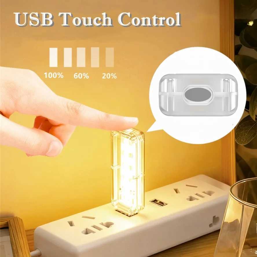 10LEDs USB Touch Dimming Night Light 5V Portable 3000K/6500K Bulb for Bedroom Study PC Laptop Mobile Power Bank Plug in Lighting M251118
