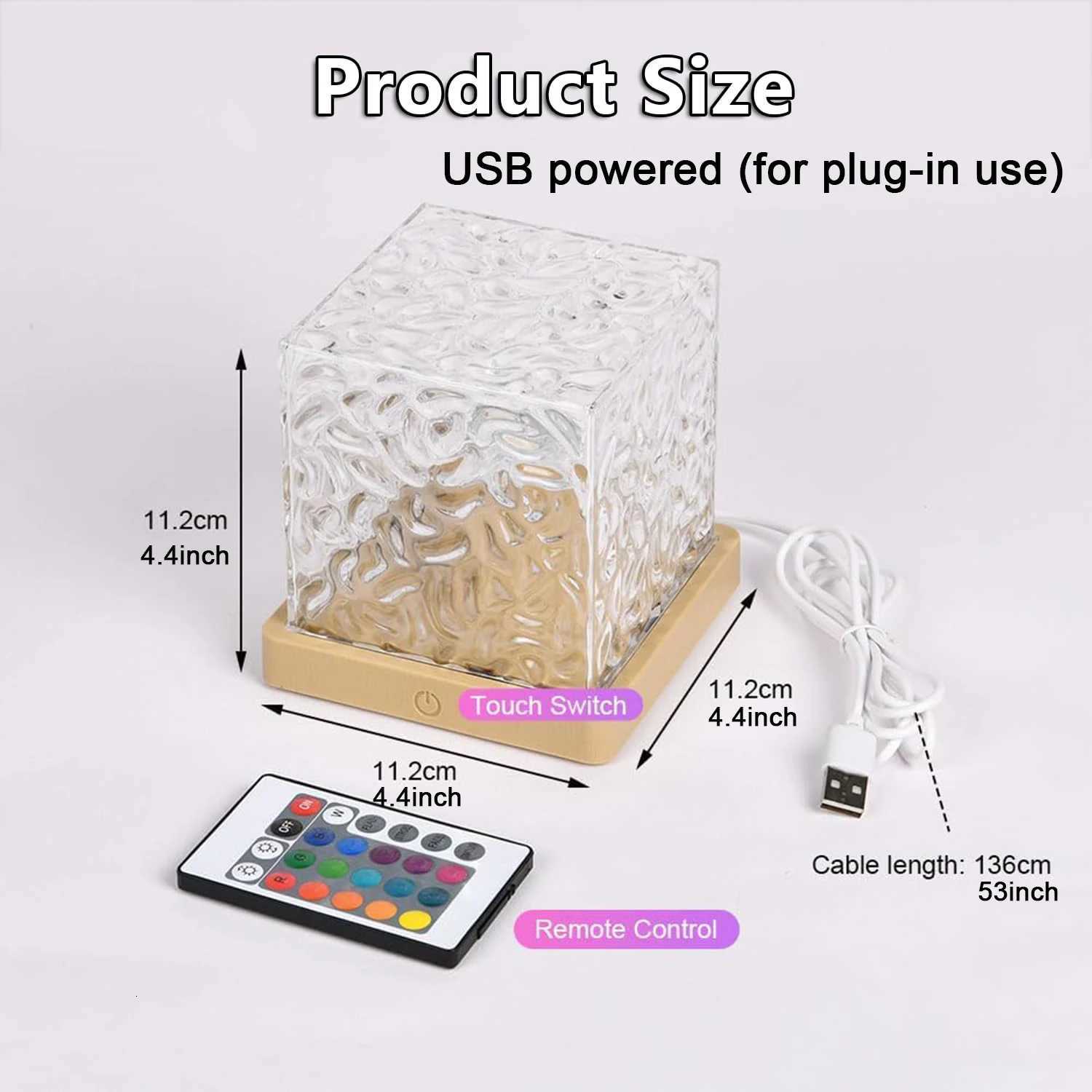 Ocean Wave Aurora Projector Light Remote 16 Colors RGB Dimmable Water Ripple Flame Crystal Lamp for Living Room Study Bedroom M251118