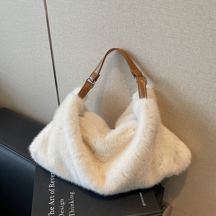 Fashion Plush Commuter Tote Bag for Women 2025 Autumn New Trendy Large Capacity Trendy Single Shoulder Crossbody Bag