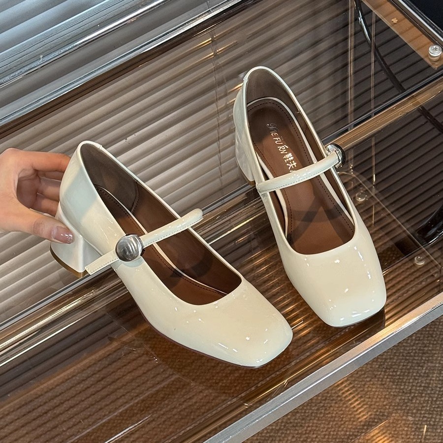 Mary Jane Womens Shoes Fashion Elegant Not Tired Feet Shoes Shallow Mouth Low Heeled Flat Shoes for Women 241225