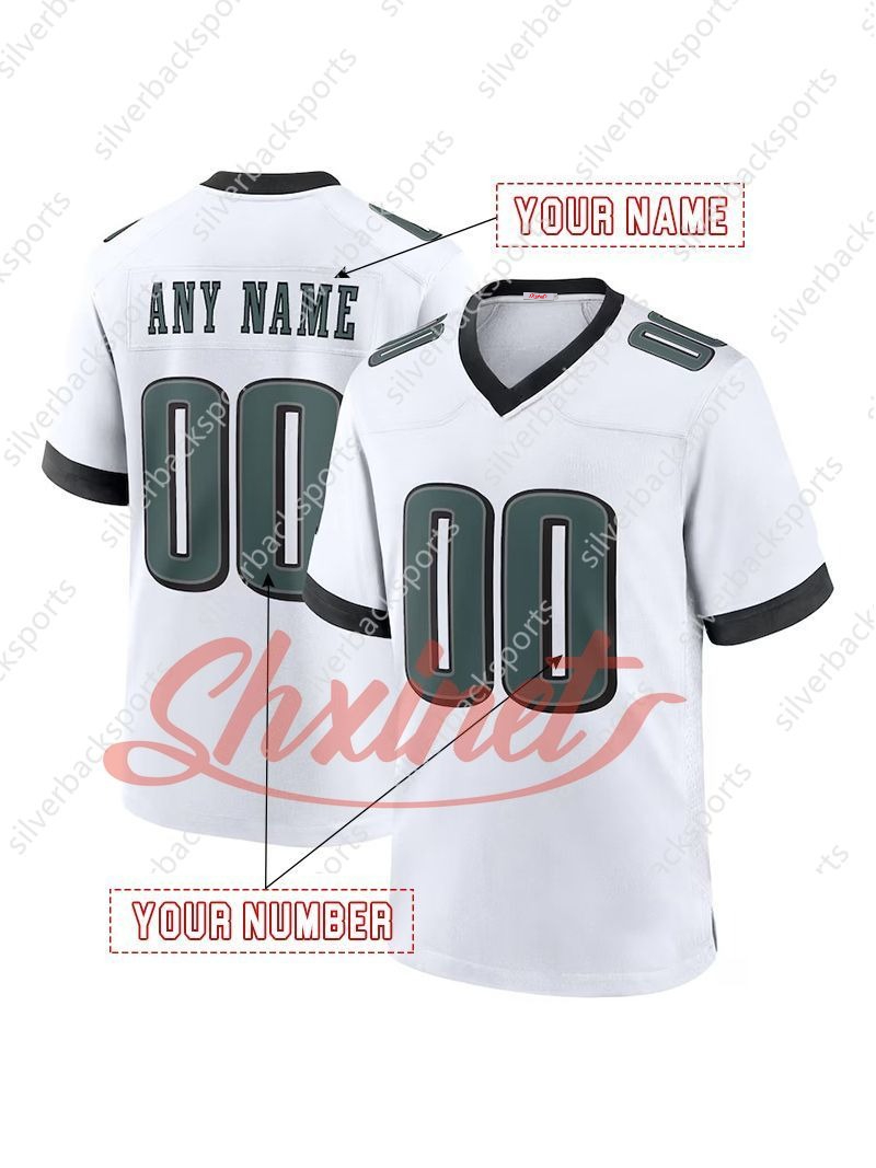 Custom Football Jerseys 26 Saquon Barkley Jalen Hurts 2025 Cooper DeJean Kenny Pickett Jason Kelce Brown Miles Sanders DeVonta Smith Haason Reddick Sw