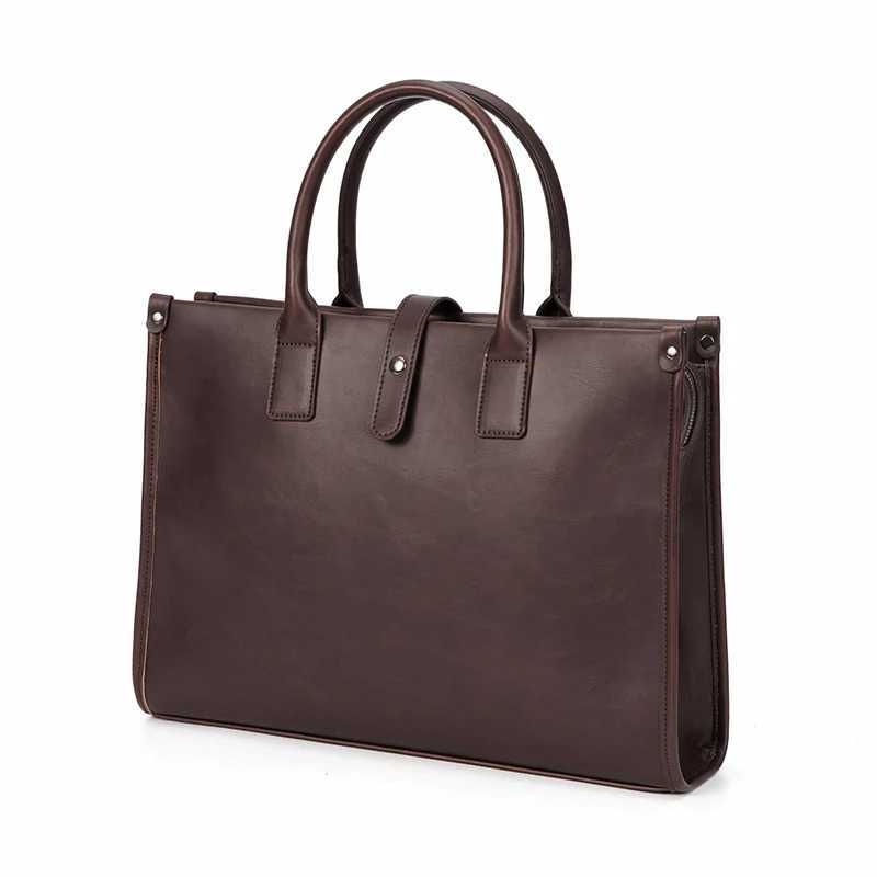 PU leather briefcase mens crazy horse executive laptop office executive handbag business document bag Z250418