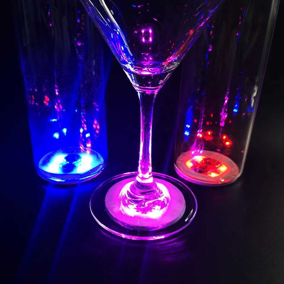 LED Bottles Coaster Lamps Luminous Cup Stickers Lights Battery Powered Christmas Bar KTV Wedding Party Cocktail Drink Cups Vase M251118