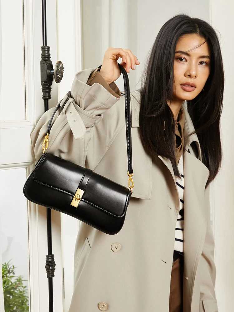 YANATARI underarm cowhide Genuine leather handbags women vintage shoulder bag female crossbody bags luxury high quality 2025W251118