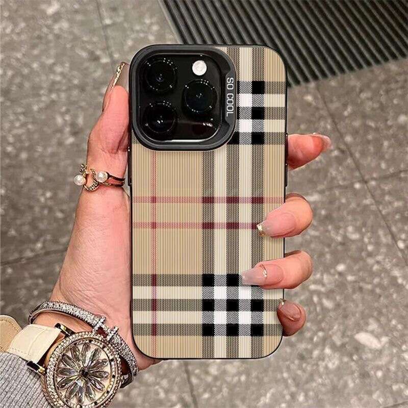 Light Luxury Plaid Suitable for iPhone 16 Max Case 15 Pro Trendy 14 Plus/13/12 Classic X