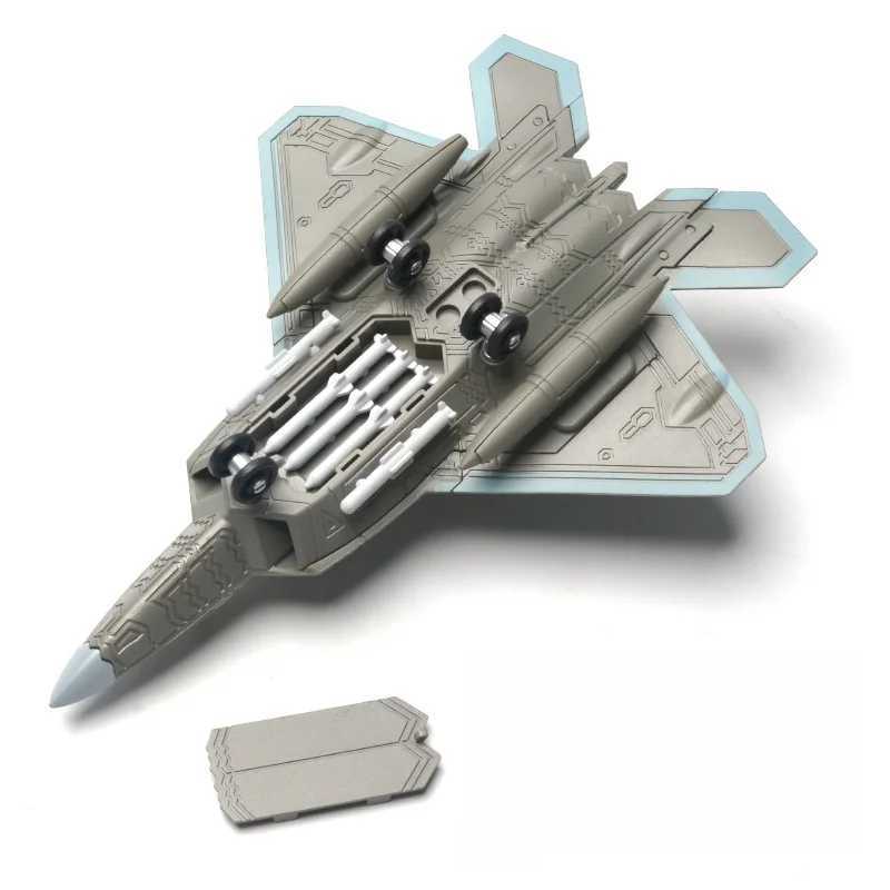 1/100 US F-22 Raptor Stealth Fighter Model Creative Military Series Building Blocks DIY Decor Assembled Toys For Boys Xmas Gifts C251118