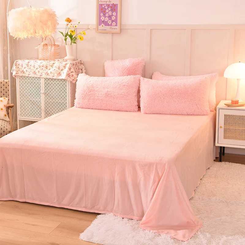 Thickened mink 4 pieces princess Bedding set winter Warm fluffy duvet cover sheet cases Quilt cover sets girls queen kingM251118