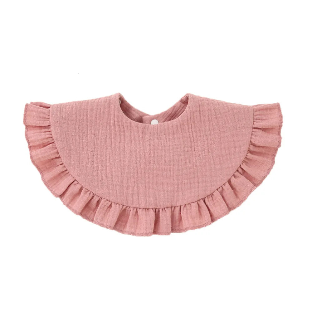 Baby Gauze feeding Drool bib ruffled solid baby Saliva towel soft cotton childrens Korean style 250414z