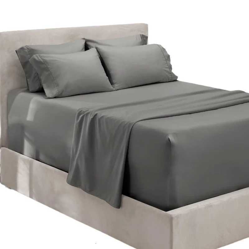 Extra Deep Pocket King Size Sheets Sets - Fits Mattress 18-24 Inches 6 Piece - Grey SheetsM251118