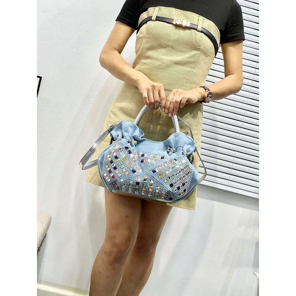 Fashion Vintage Brand Jeans Denim Designer Shoulder Bag Tote Bucket Cross Body Messenger Dias Handbag Purse