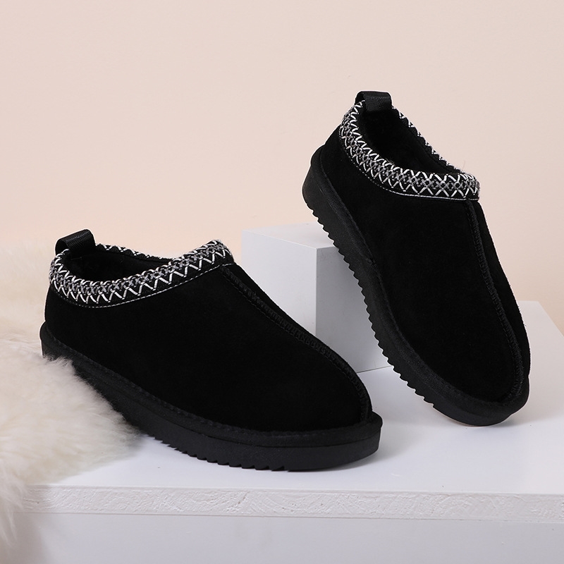 Free shipping anti slip snow boots for women's autumn and winter new style with added velvet toe cover half trailer women's shoes 34-43