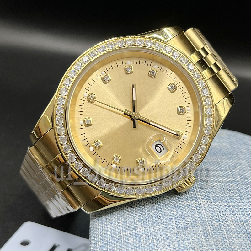AAA Luxurious diamond watches for men and women, 36/41 mm stainless steel with luminous display, romantic couple's watch