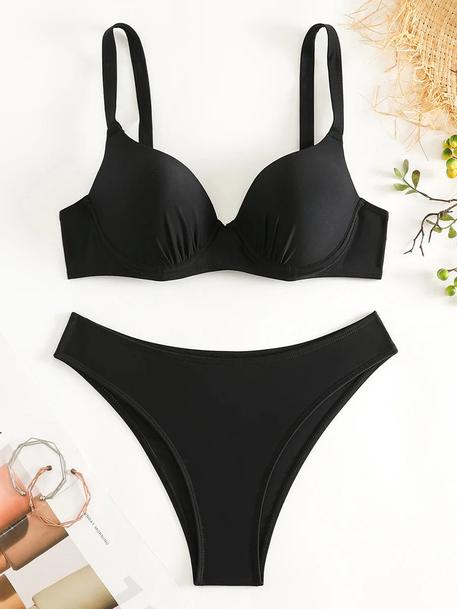 Underwired Bra Cup Brazilian bikini womens swimsuit womens swimsuit twopiece bikini set push up bathtub swimsuit 250414Z